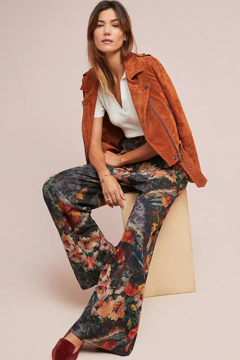 Simone Floral Knit Pants - Monet